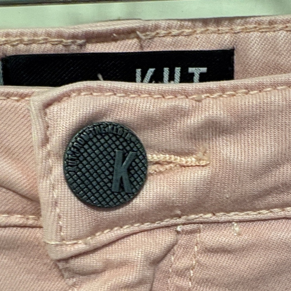 Kut from the Kloth Amy Crop Straight Leg Light Pale Pink Cuffed Pants 16W - Picture 5 of 9